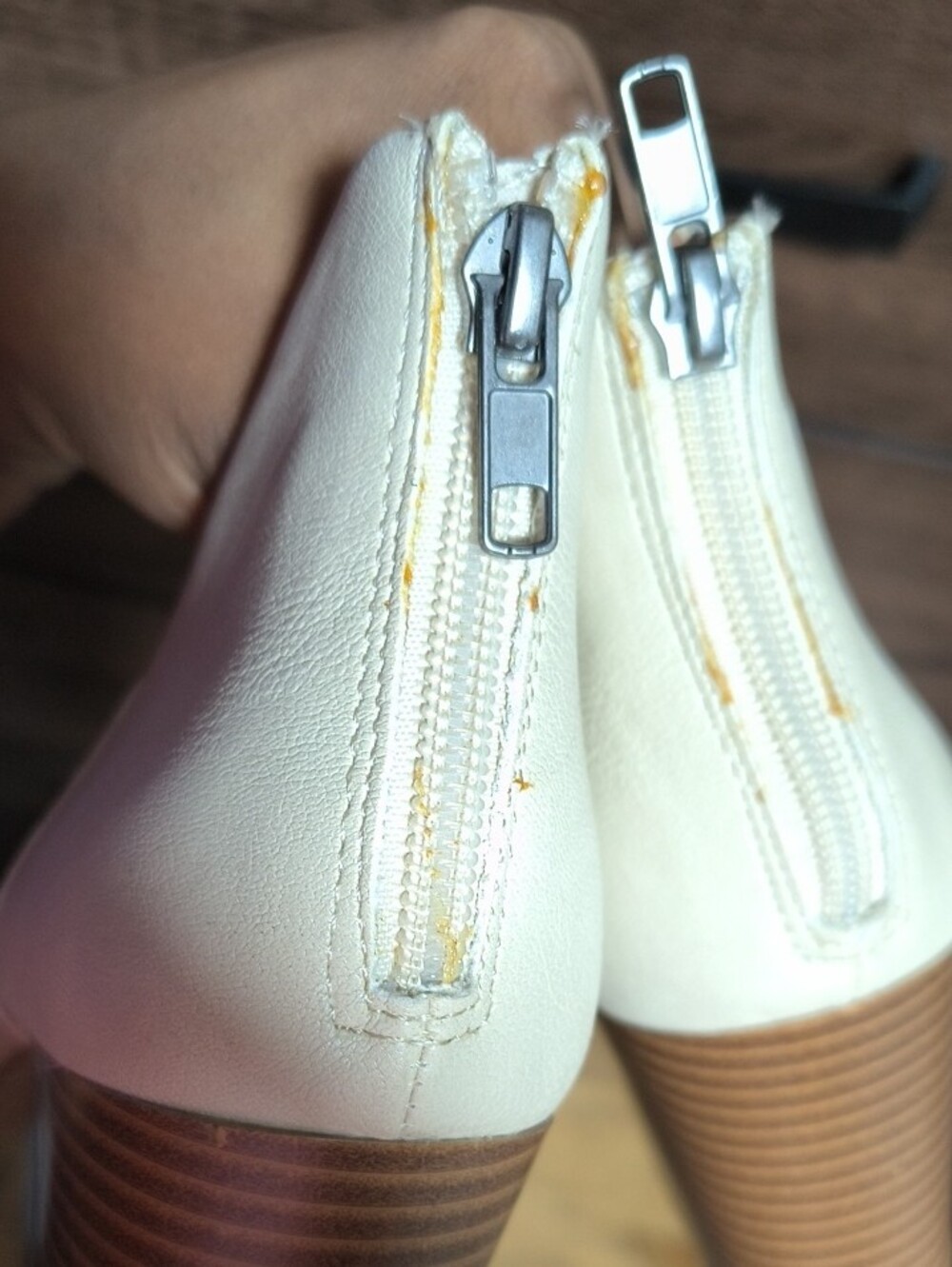 Sun + Stone Cream Pointed Toe Ankle Booties - Picture 6 of 7